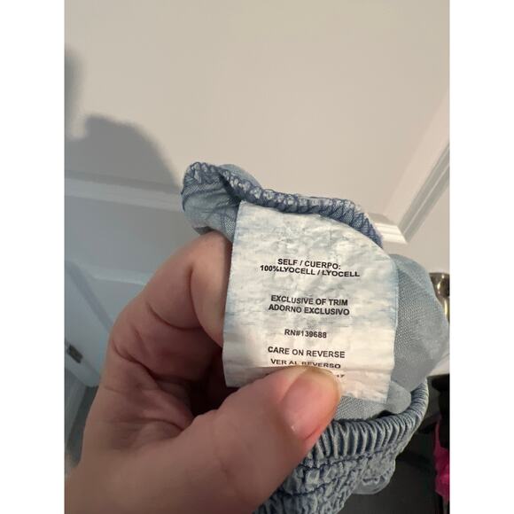 Altar’d State Blue Lounge Pants with Embroidered Flowers – Size Medium - Picture 6 of 6